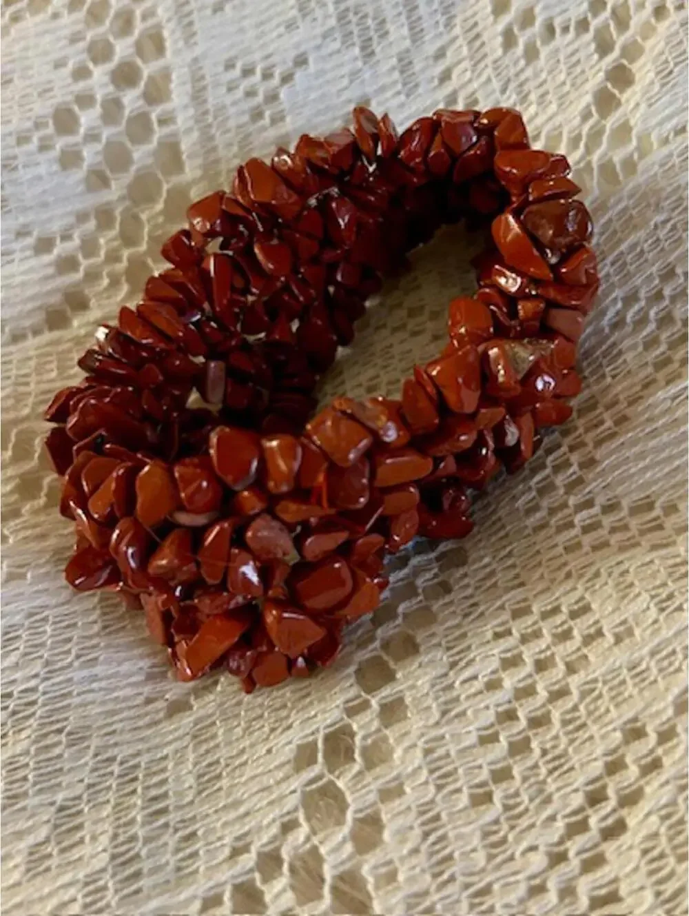 Set of 3 Natural Stone Chip Stretch Bracelets